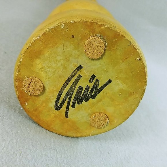 Candle Holder Taper Pillar Artist Signed Concrete Spindle Design Hand Made - Picture 6 of 10